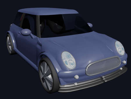 Illustration of a small blue carの写真素材