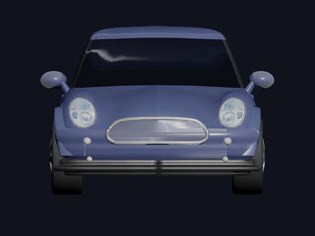 Illustration of a small blue carの写真素材