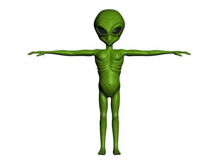 Illustration of a green alienの写真素材