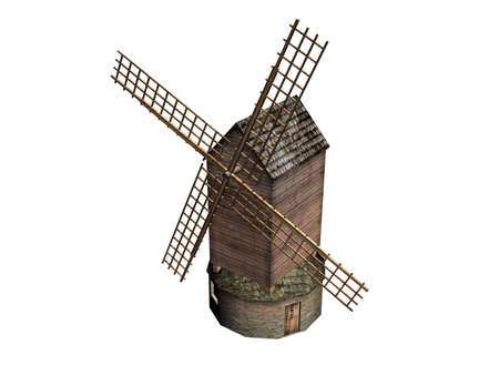 Illustration of a wooden millの写真素材