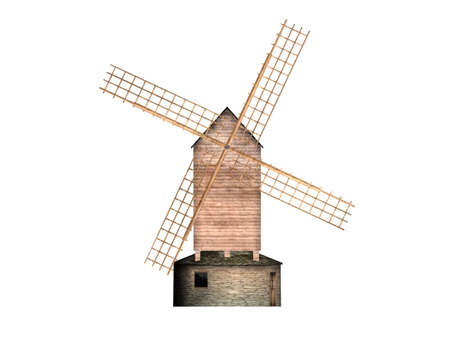 Illustration of a wooden millの写真素材