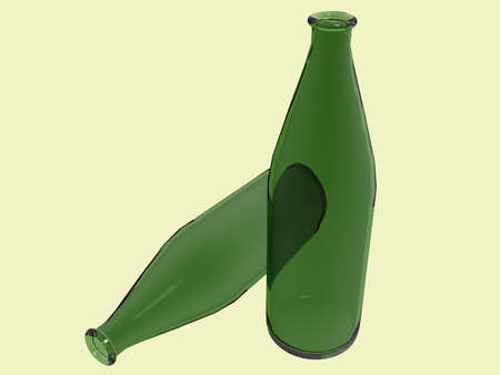 Illustration of green glass bottlesの写真素材