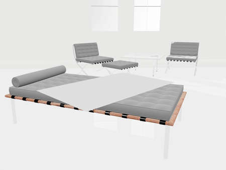Illustration of a modern bed roomの写真素材