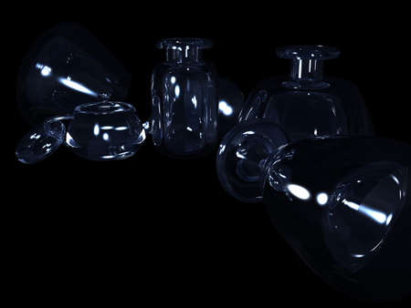 Illustration of a glasses on black backgroundの写真素材
