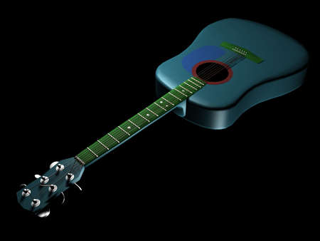 Illustration of a blue guitarの写真素材