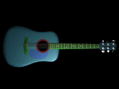 Illustration of a blue guitarの写真素材