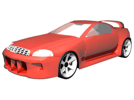 Illustration of a red sports carの写真素材