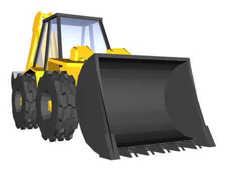 Illustration of a yellow diggerの写真素材