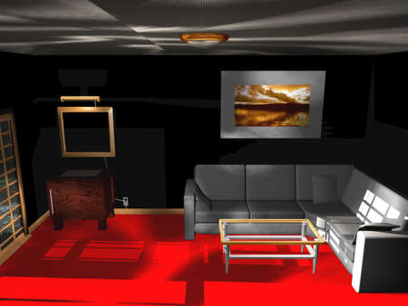 Illustration of a modern living roomの写真素材