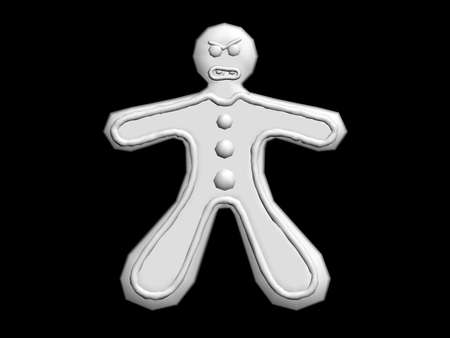 Illustration of an angry gingerbread man
