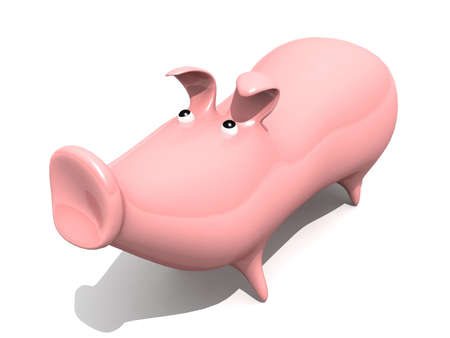 Illustration of a pink Piggybankの写真素材