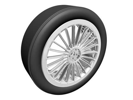Illustration of a tire with alloy rimの写真素材