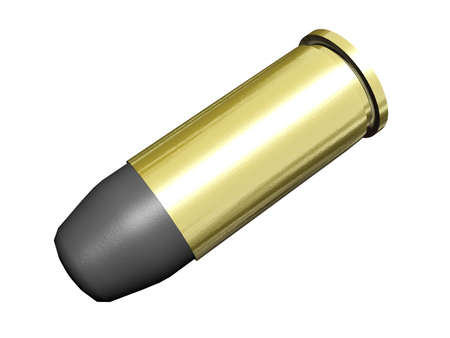 A 9mm bullet isolated on white