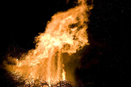 A photo of burning wood with detailed flamesの写真素材