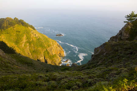 California coast, looking down at the seaの写真素材