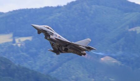 Jet Fighter at Airpower 2013 air show in Austriaのeditorial素材