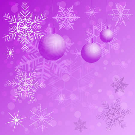 Winter background with different snowflakes and balls 2015. Vector illustrationのイラスト素材