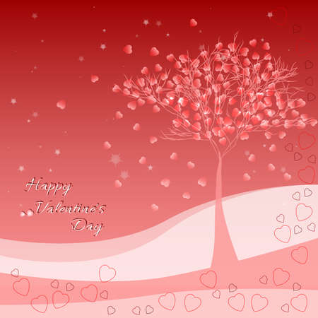 Holiday greeting card with hearts on Valentines day. February 14 - day for all lovers. Vector illustrationのイラスト素材