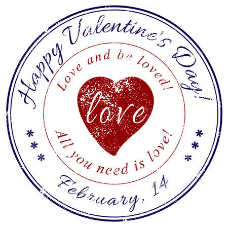 Seal with fading specially for Valentines Day. All you need is love. Vector illustrationのイラスト素材