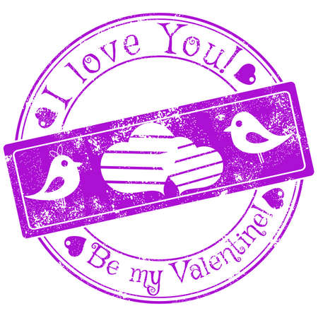 Seal with fading specially for Valentines Day. I love you. Be my Valentine. Vector illustrationのイラスト素材