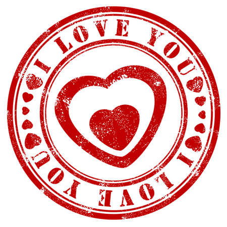 Seal with fading specially for Valentines Day. I love you. Vector illustrationのイラスト素材