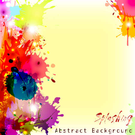 Colorful background with chaotic splashes and blots. Vector illustrationのイラスト素材