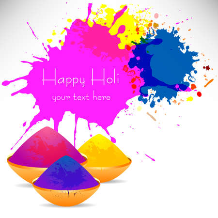 Colorful background with chaotic splashes and blots. Festival of colors Holi. Vector illustrationのイラスト素材