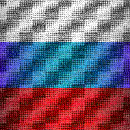 Russian tricolor with jeans texture. Design background for Day of Russia, May 9, February 23. Denim fabric poster. Vector illustrationのイラスト素材