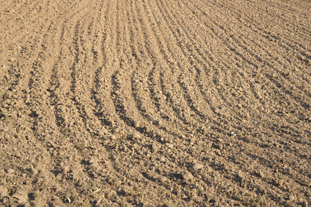 freshly plowed fieldの写真素材