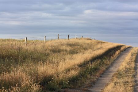 barbed wire fence on the prairie