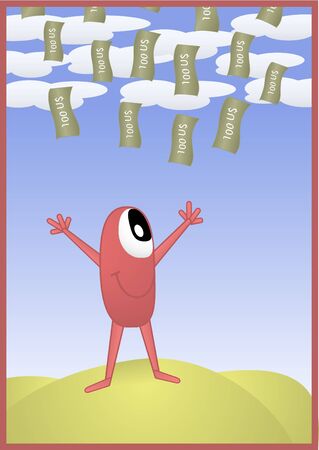 Conceptual Illustration about being rich for whatever reason like fortune, investments, business, etc の写真素材