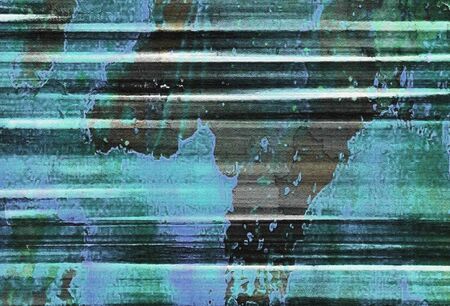 Raw splatter paint with vertical lines abstract texture in cyan tones.の写真素材