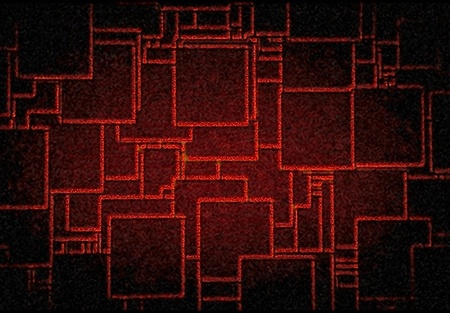 Squares Abstract Composition Background in red and black tones.
