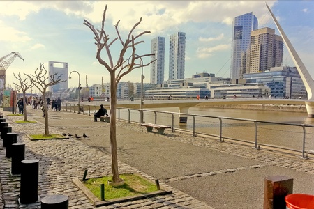 Buildings at the port in the city of Buenos Aires, Argentinaのeditorial素材