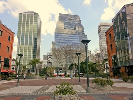 Buildings at a square in the city of Buenos Aires, Argentinaのeditorial素材