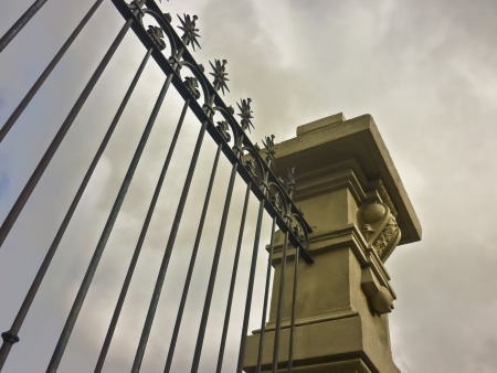 Gateway detail structure in a cloudy day の写真素材