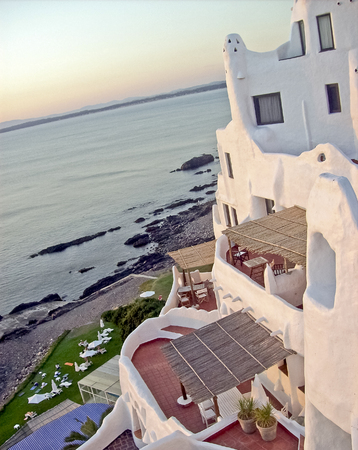 Casapueblo house in Punta del Este, one of the famous landmarks from this place in Uruguay のeditorial素材