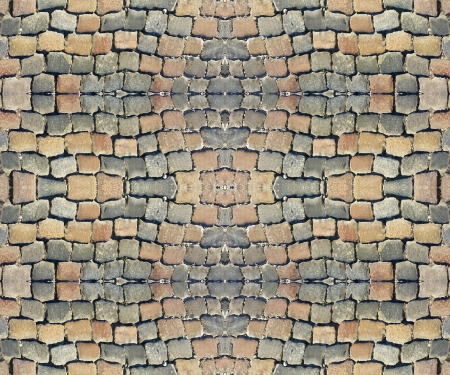 Digital mockup cobbles street tile able pattern useful as texture, material or backgroundの写真素材