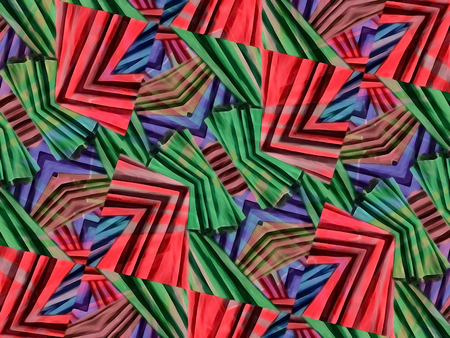 Digital abstract pattern background composition made form multicolored geometric diamond shapes.