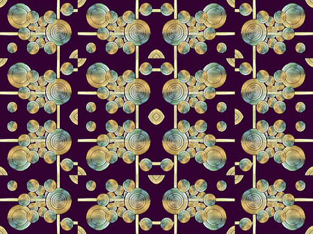 Digital modern style pattern circles and lines motif
