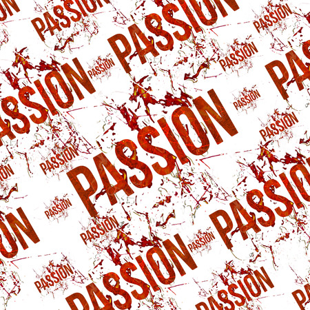 Passion and lust typographic concept design illustration in grunge style in hot red colors in white backgroundの写真素材