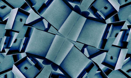 High tech style futuristic abstract geometric background or pattern in blue tones.の写真素材