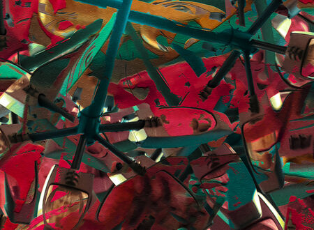 Digital technique photo collage colorful abstract artistic background multicolored tones composition.の写真素材