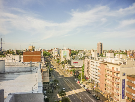 Aerial View of the capital city of Uruguay, South Americaのeditorial素材