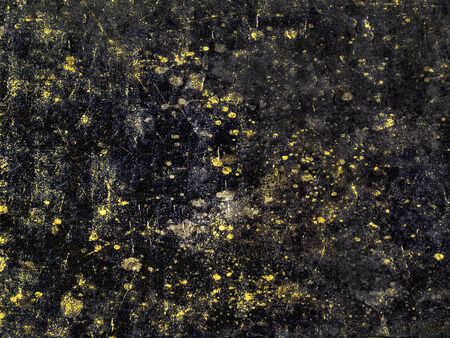 Splatter paint abstract grunge dirty texture in dark blue and yellow tones also useful as backgroundの写真素材