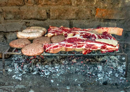 Uruguayan traditional beef ready for roastingの写真素材