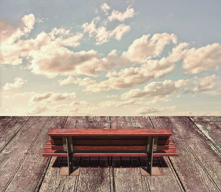 Digital collage technique photo composition about heaven, peace or reflexive concepts with wooden...