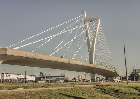 MONTEVIDEO; URUGUAY - AUGUST 2014 - Puente de las Americas; Bridge located at the boundary between the departments of Montevideo and Canelones in Uruguay.のeditorial素材