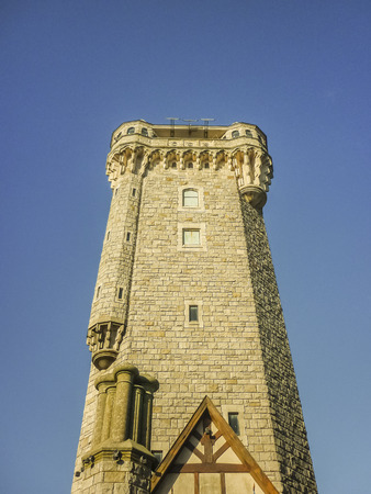 Torre tanque is an historic monument located in Mar del Plata with a beautiful viewpoint of the building that allows see the city towards the four cardinal pointsの写真素材