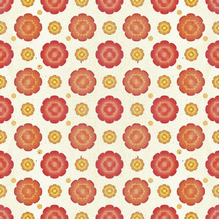 Beautiful digital technique collage vintage grunge pattern with 2d geometic style flowers...